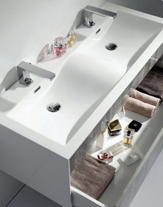 Eviva Ashy 48" Wall Mount Modern Bathroom Vanity Ash Gray White Integrated Sink