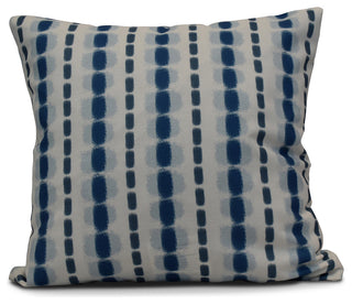 Watercolor Stripe, Stripe Print Pillow, Blue, 16"x16"