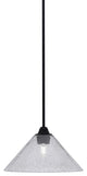 Paramount Mini Pendant, Matte Black, 12" Smoke Bubble Glass