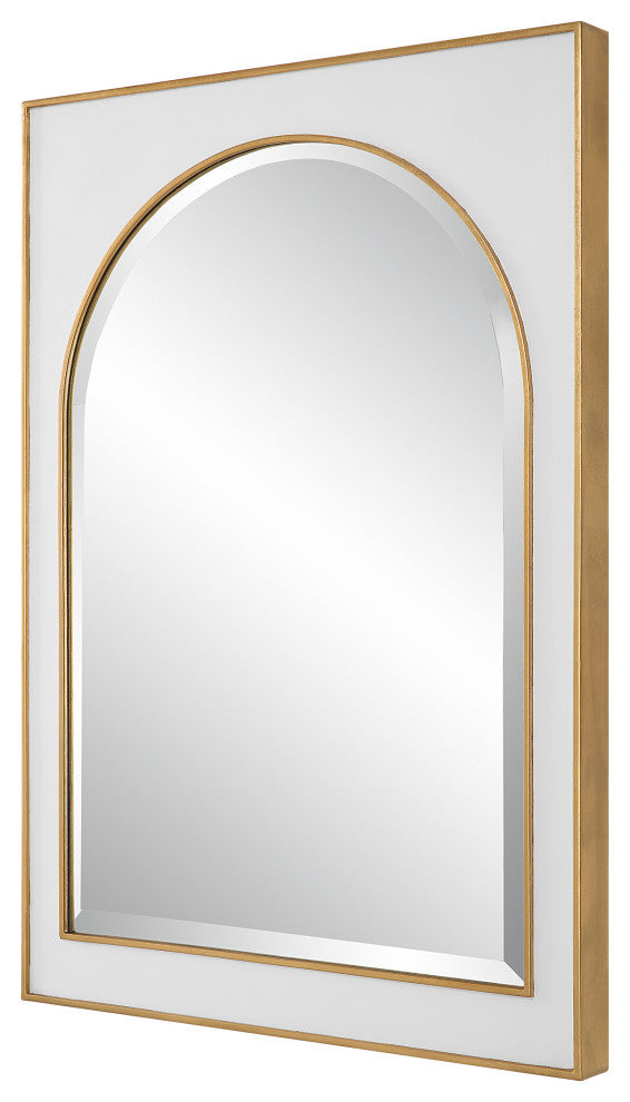 Uttermost Crisanta Gloss White Arch Mirror