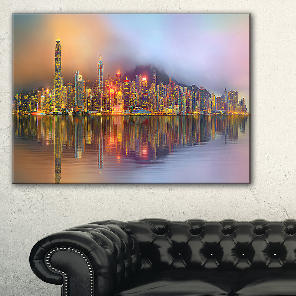 "Singapore Financial District Island" Canvas Print40"x20"