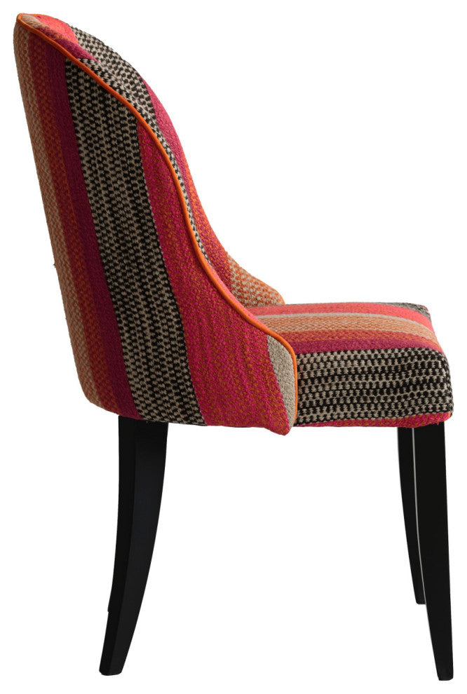 Curved Back Upholstered Dining Chair | Andrew Martin Aldwick, Orange