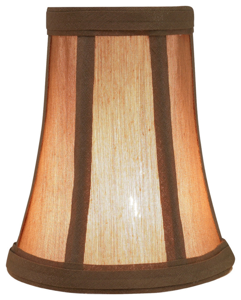 30247-5 Small Bell  Chandelier Clip On Lamp Shade Light Brown 2 1/2"x4"x5"