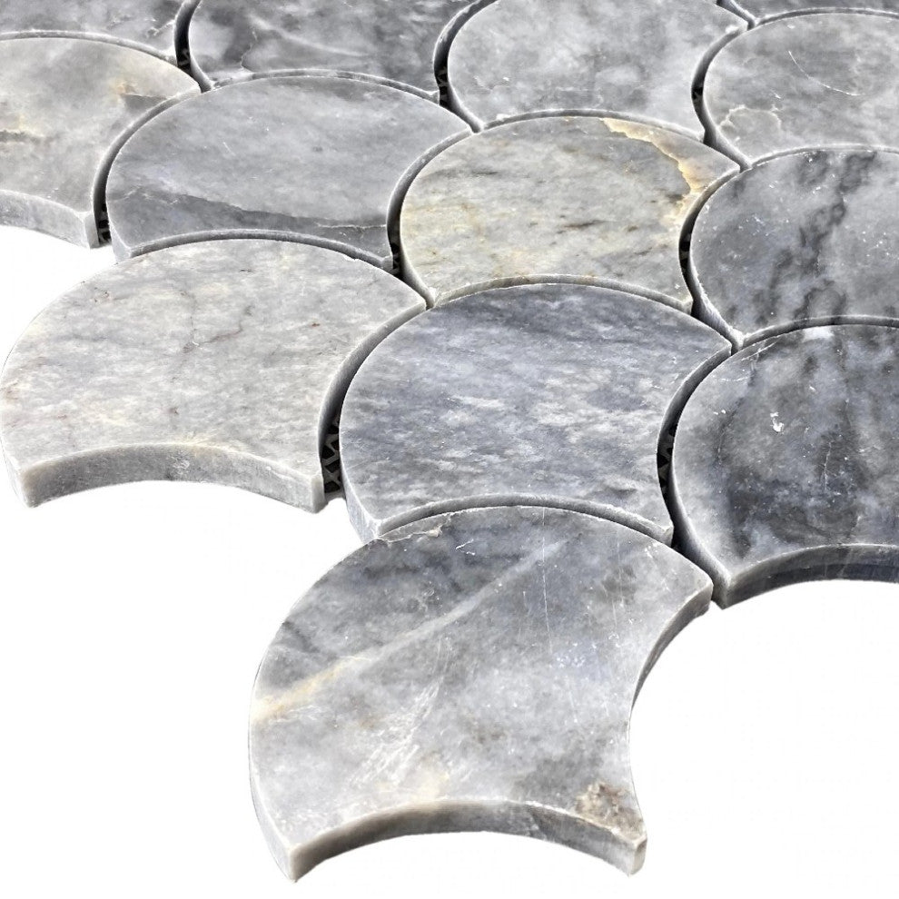 Luna Sky Marble Laguna on 12"x12" Mesh Mosaic Tile  (10 sqft per box)