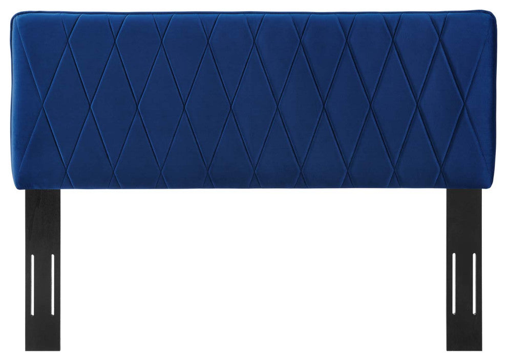 Headboard, King Size, Velvet, Blue Navy, Modern Contemporary, Bedroom Master