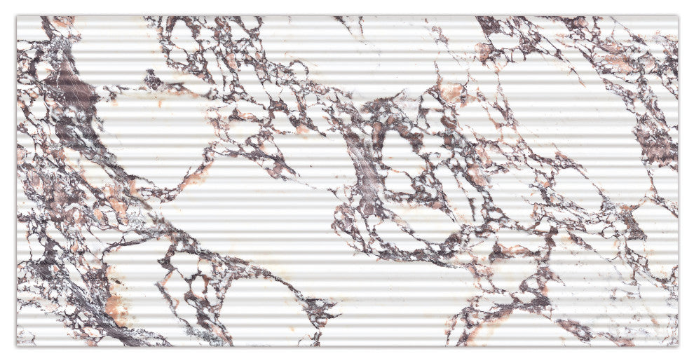 Touche Pleated Deco Rubis Porcelain Floor/Wall Tile