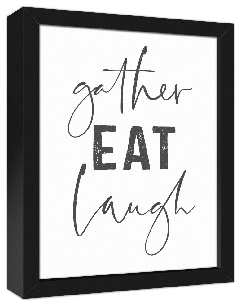 Gather Laugh 11x14 Black Framed Canvas