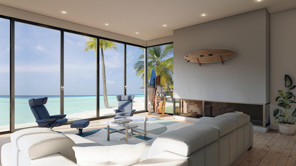 Indoor Vertical Freestanding SURFBOARD RACK | SNOWBOARD RACK | GUITAR RACK, Birch, 4 Boards/Guitars