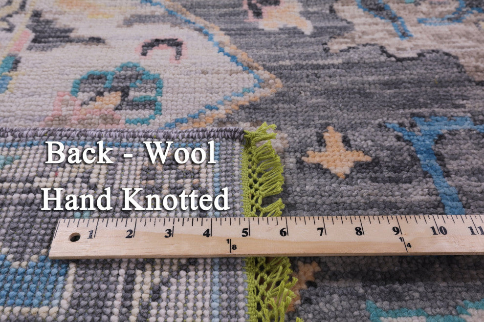 8' Square Turkish Oushak Hand Knotted Wool Rug - Q15704