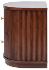 Valentine 24" 2-Drawer Fluted Storage Side Table, Dark Walnut
