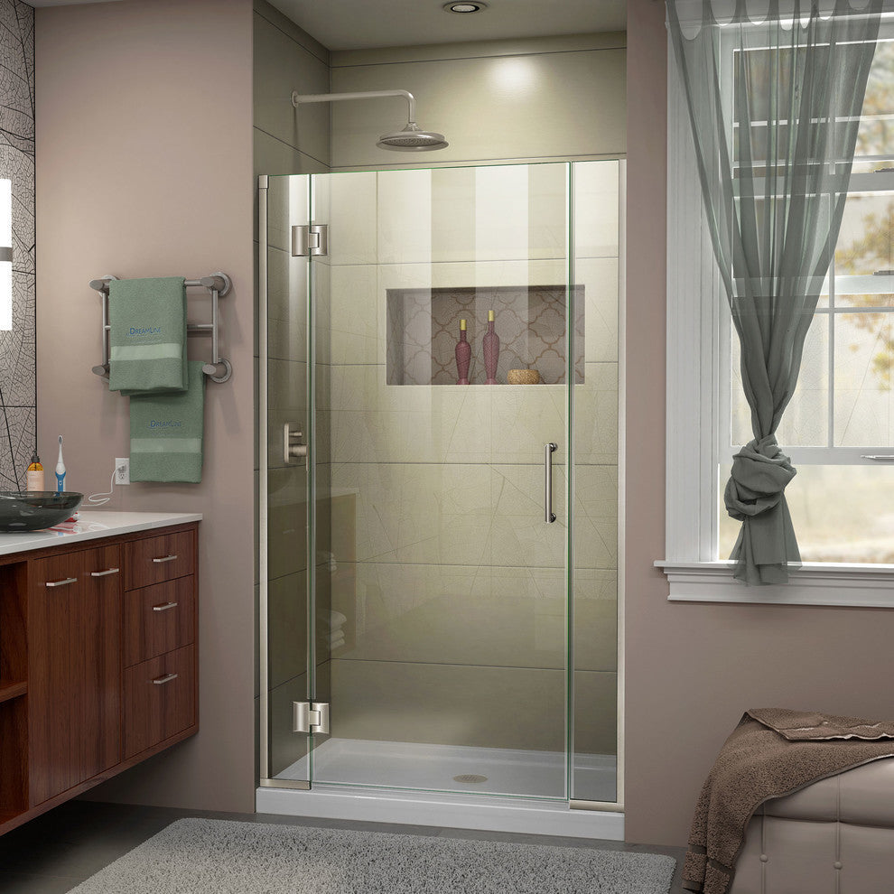DreamLine Unidoor-X 40.5-41" Shower Door, Brushed Nickel