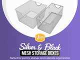 YBM Home Wire Mesh Open Bin Basket Silver 11"x5.1"x5", 6-Pack