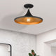 Livex Lighting Waldorf 1-Light Black Semi-Flush With Brushed Nickel Accents