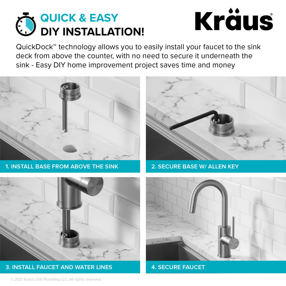 Oletto 1-Hole Kitchen Bar Faucet, Spot Free Bronze