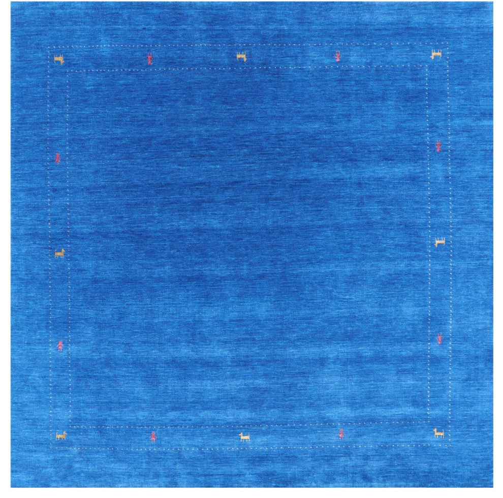 8' Square Handmade Persian Gabbeh Rug Q7022
