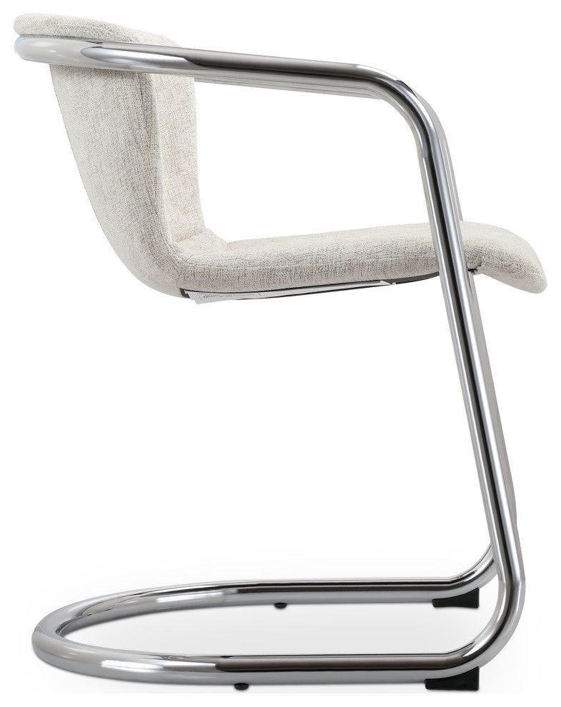 Freeman Chrome Frame Dining Chair Blended Cream-Set of Two
