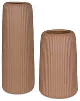 Uttermost Ridge Light Brown Vases Set of 2