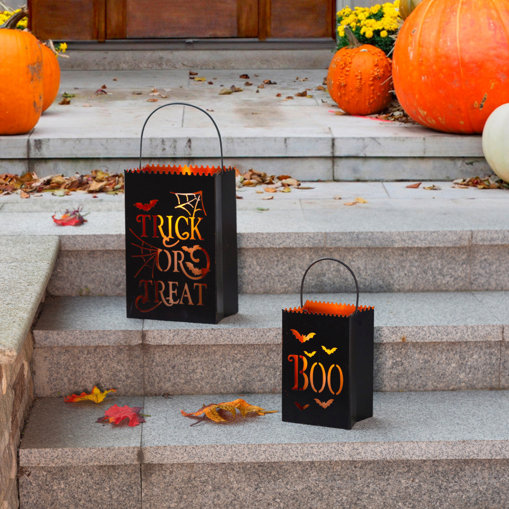 Halloween Metal Trick or Treat Bucket, Set of 2