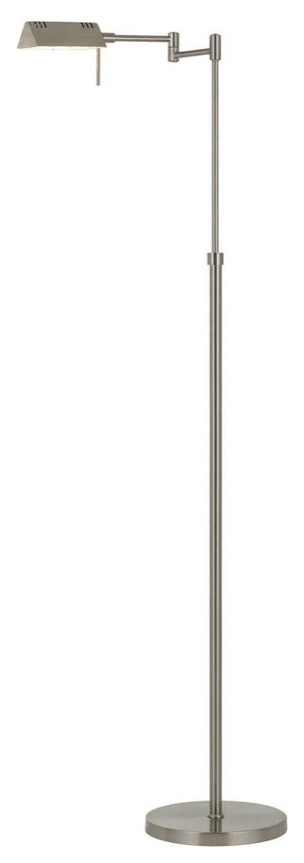 61" Nickel Adjustable Swing Arm Floor Lamp