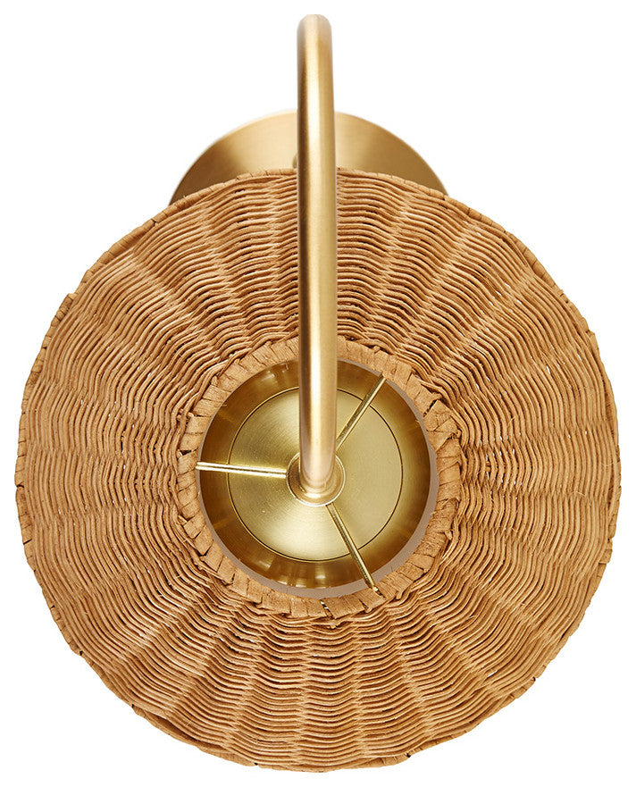 INK+IVY Laguna Rattan Weave Shade Table Lamp, Gold/Natural