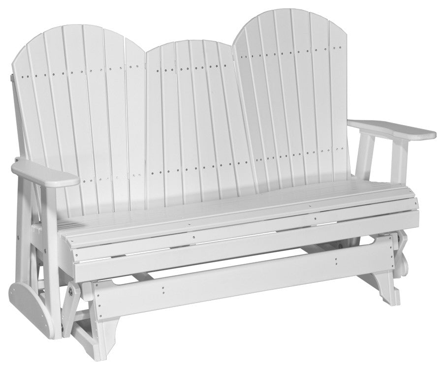 Poly Adirondack Glider, White, 5 Foot, Standard