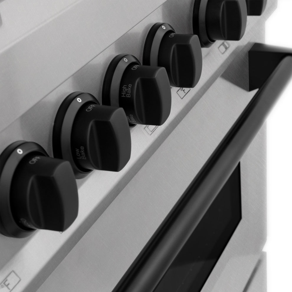 ZLINE 48" Dual Fuel Range, DuraSnow With Matte Black Accents RASZ-SN-48-MB