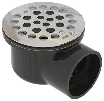 OSB Side Discharge Shower Drain Converting Bath Tub To Walk In Shower, Brushed Nickel Cover, Abs