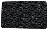 Fickle Florals Fan Dance Geometric Print Bath Mat, Black, 17"x24"