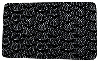 Fickle Florals Fan Dance Geometric Print Bath Mat, Black, 17"x24"