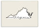 Virginia Home State Map Neutral Print Design, 12"x18"