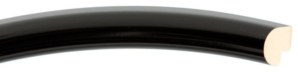 Pasadena Framed Round Mirror, Gloss Black, 19"x19"
