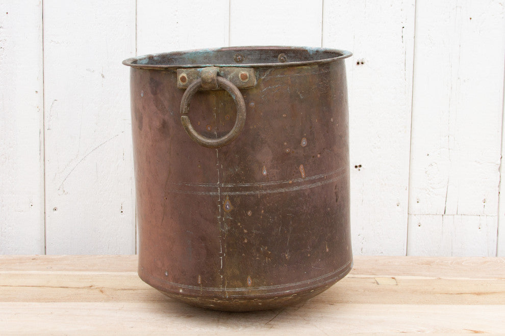 Indian Antique Rose Copper Storage Pot