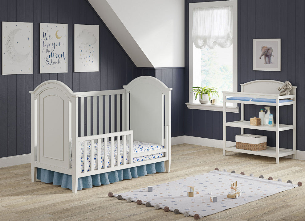 Harper 53"W Wood Toddler Crib Rail, White