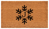Calloway Mills Snowflake Monogram Doormat, 30"x48", Letter J