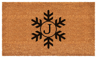 Calloway Mills Snowflake Monogram Doormat, 30"x48", Letter J