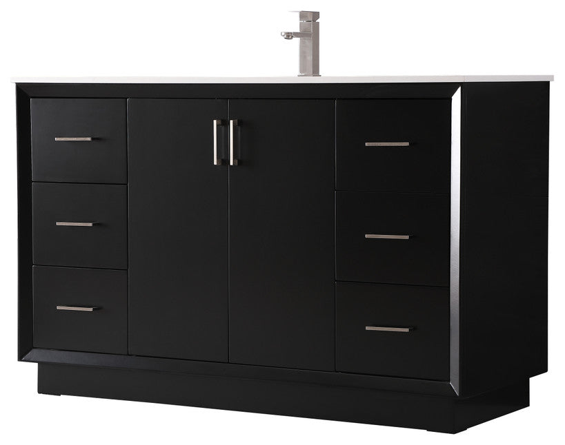 54" SIngle Bathroom Vanity, Black