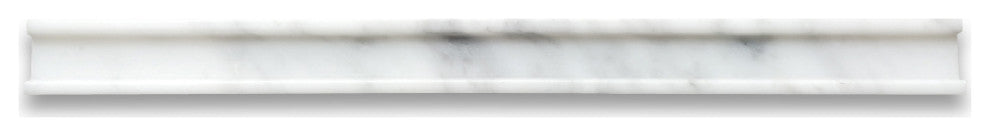 Carrara White Marble Groove Square Edge Liner Pencil Trim Tile Honed, 1 piece