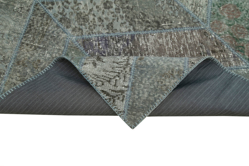 Rug N Carpet - Hand-Knotted Anatolian 8' 2" x 10' 1" Wool Patchwork Area Rug
