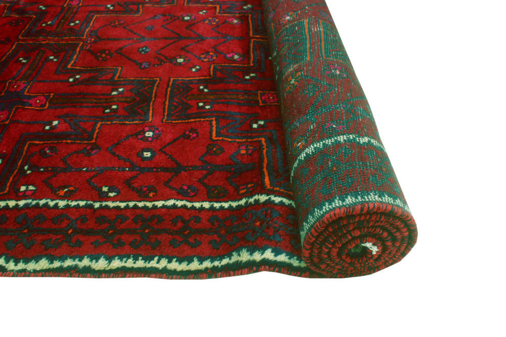 Fine Vintage Distressed Laylah Red/Ivory Runner, 4'0x10'3