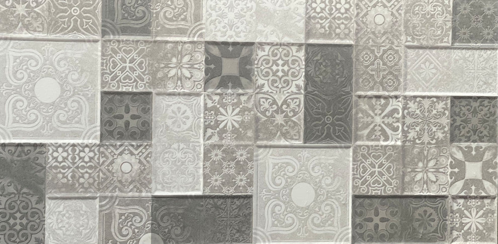 Lazio 12''x 24'' Ceramic Tile for Wall in Dark & Light Grey