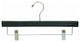 Wooden Bottom Hanger With Clips, Black/Chrome, Box of 100