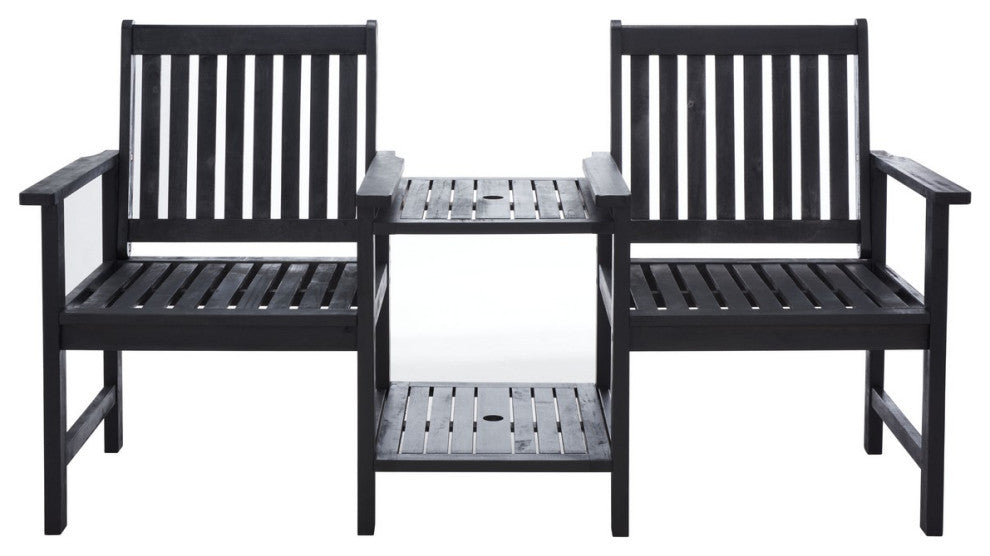 Safavieh Outdoor Brea Twin Seat Bench Black