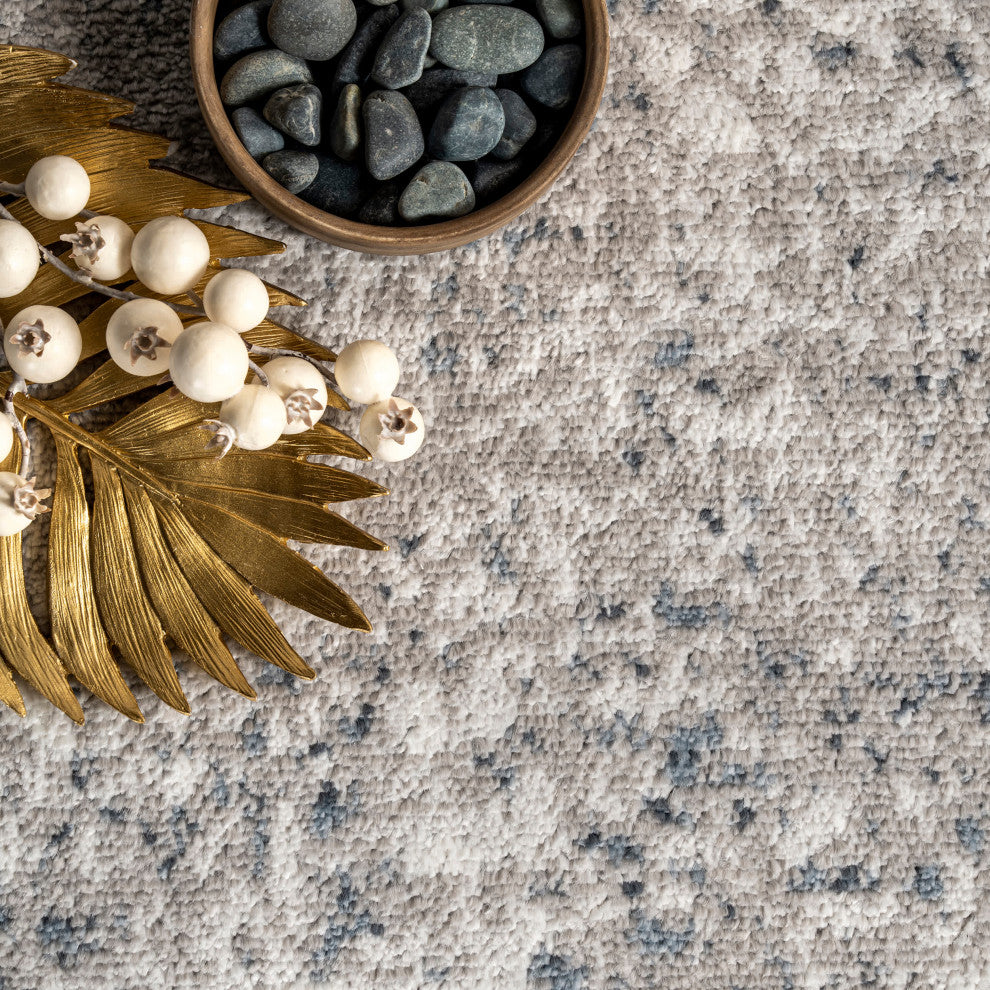 Nuloom Zoe Faded Abstract Contemporary Vintage Area Rug, Blue 4'3"x6'