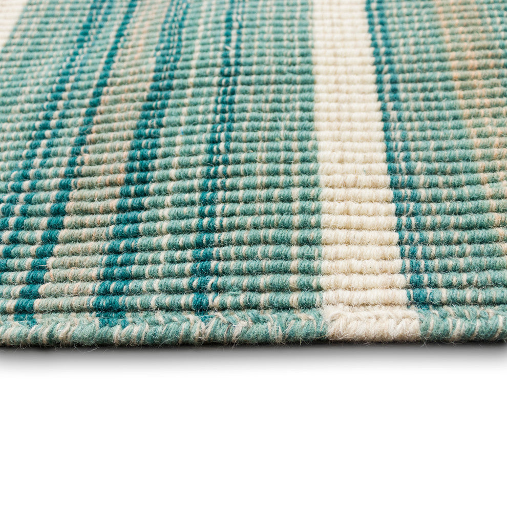 Aruba Faded Stripe Indoor Rug, Aqua, 8'3"x11'6"
