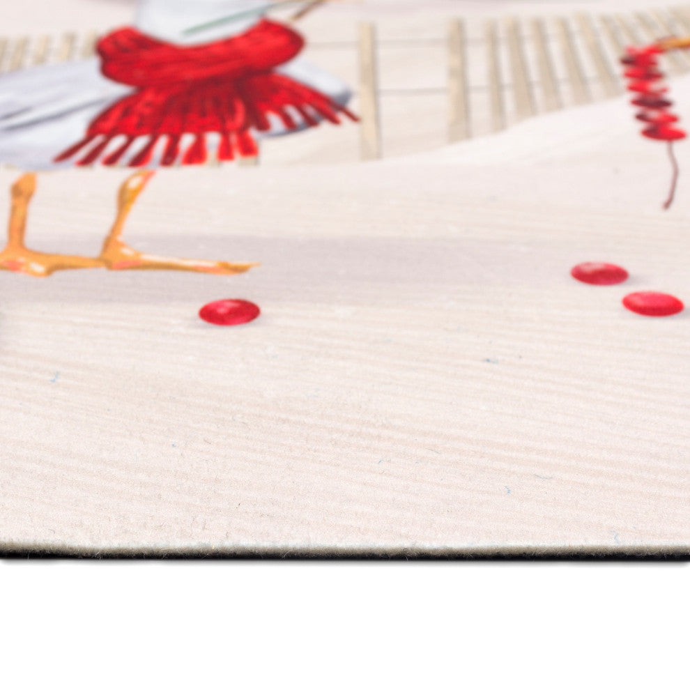 Illusions Peck The Halls Indoor/Outdoor Mat, Snow, 1''11"x2''11"