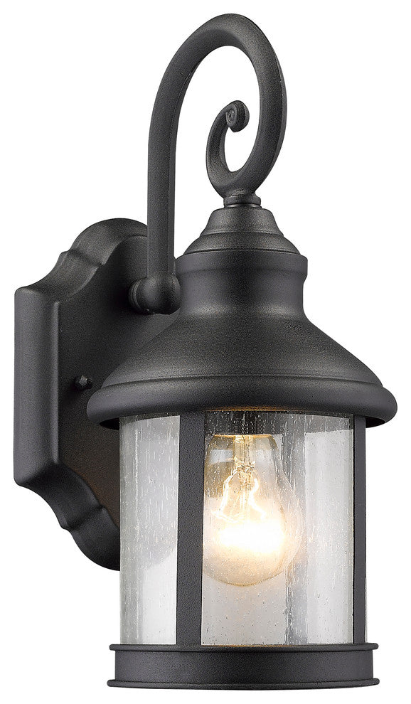 CHLOE Lighting GALAHAD Transitional 1 Light Black Outdoor Wall Sconce 12"