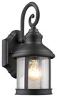 CHLOE Lighting GALAHAD Transitional 1 Light Black Outdoor Wall Sconce 12"