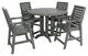 Glennville 5-Piece Round Counter Dining Set, Weathered Acorn, Coastal Teak
