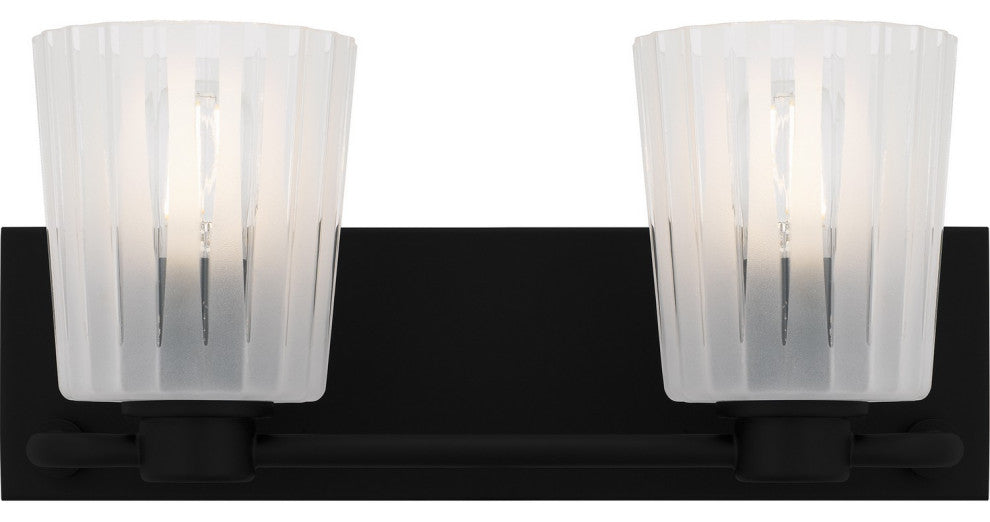 Gray Two Light Bath in Matte Black