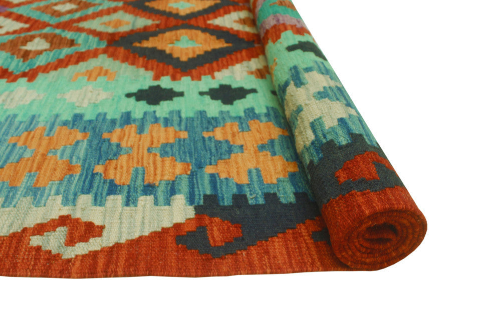 Sangat Kilim Anwar Red/Blue Rug, 8'5x10'10